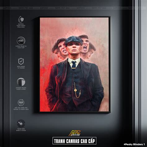 Tranh Tommy Shelby đầy uy lực trang trí phòng khách chất liệu canvas