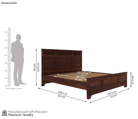 Buy Swirl Bed Without Storage King Size Walnut Finish Online In