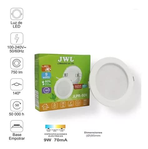 Plafon Led 9w Empotrable Luz Blanca Redondo 30pzs Jwj Meses Sin Intereses