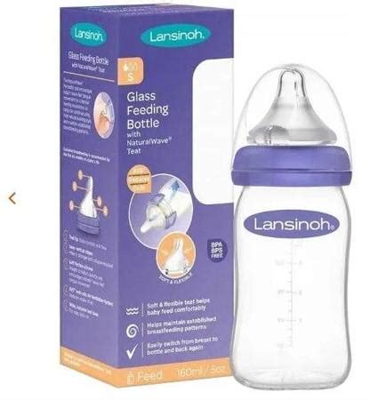 Lansinoh Glass Feeding Bottle 160ml Szklana Butelka Do Karmienia