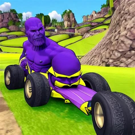 Thanos Is A Character In Kart Tour Game Screenshot Stable Diffusion