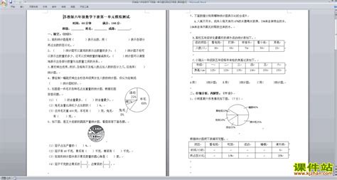 下载六年级下册数学新苏教版扇形统计图练习试卷课件站