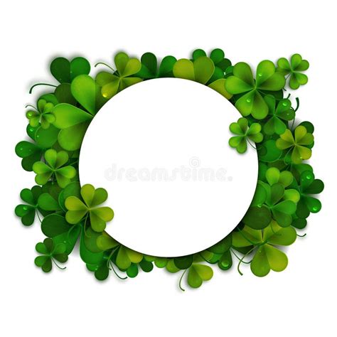 Saint Patricks Day Symbol Vector Realistic Shamrock Leaf Stock Vector