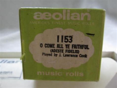 Vtg Aeolian Player Piano Roll O Come All Ye Faithful Exc Cond