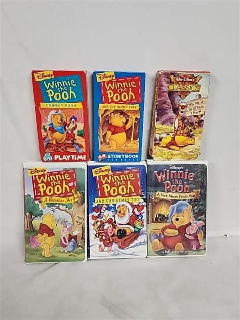 Lot Of 7 Winnie The Pooh Vhs Tapes Playtime Learning Friendship