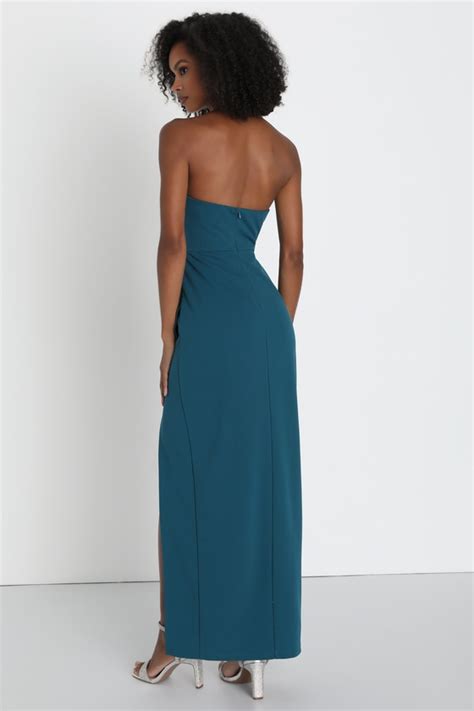 Sexy Teal Maxi Dress Strapless Maxi Dress Mermaid Dress Lulus