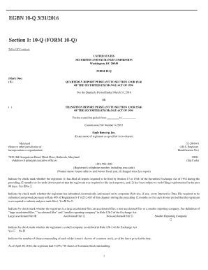 Fillable Online EGBN 10 Q 3312016 Section 1 10 Q FORM 10 Q Fax Email