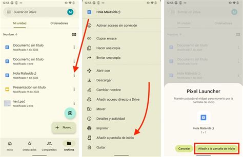 Cómo crear accesos directos a Google Drive en Android