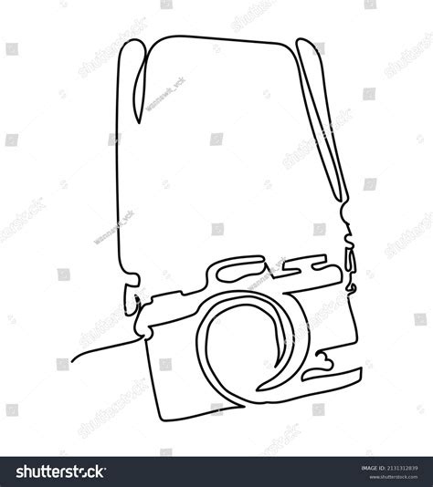 Continuous Line Drawing Hanging Camera Stock Vector (Royalty Free ...