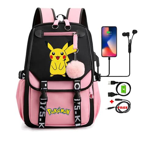 Mochila De Pok Mon Pikachu De Alta Calidad Bolsa Escolar Primaria