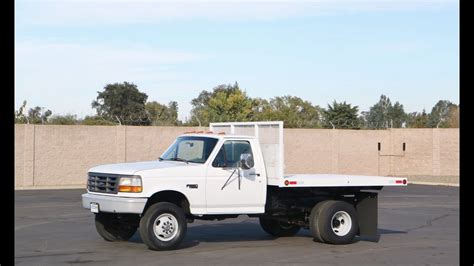 1997 Ford F350 4x4 9 Flatbed Dump Truck Youtube