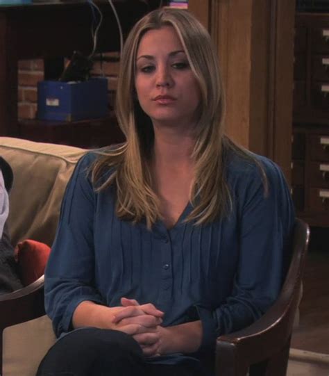 Wornontv Pennys Blue Blouse On The Big Bang Theory Kaley Cuoco