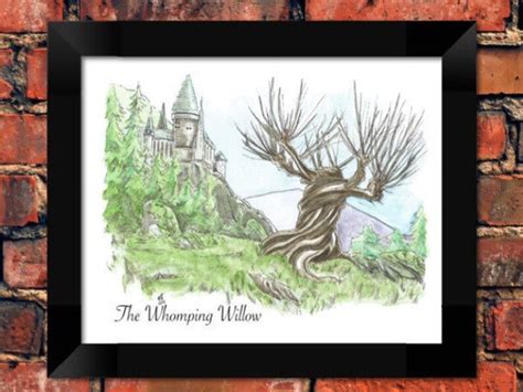 Illustration Print Whomping Willow Harry Potter Etsy