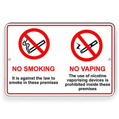 No Smoking Or Vaping Metal Sign In This Area WARNING Etsy