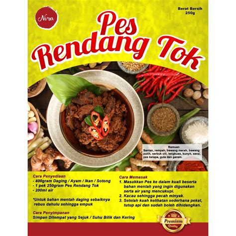 Cooking Paste Food Paste Pes Rendang Tok Original From Ipoh Original