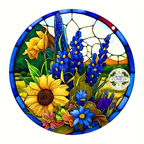 Pc Sunflower Window Hanging Suncatcher For Women Acrylic Blue Plant