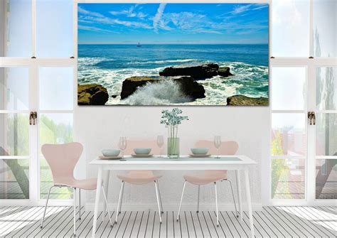 Ocean Waves Photo Art Print, Santa Cruz High Surf, Natural Bridges Beach, Sailboat Art, Santa ...