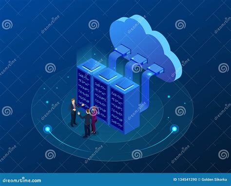 Isometric Cloud Computing Concept Isometric Cloud Services Internet