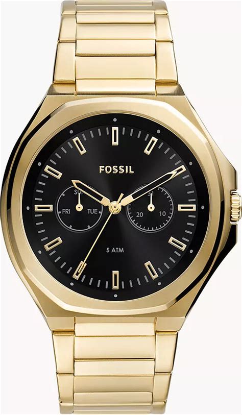 Fossil Outlet Evanston Multifunction Gold Tone Stainless Steel Watch