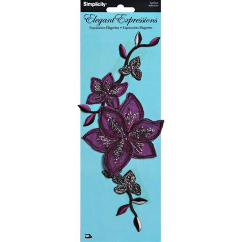 Simplicity Purple Flower Blooms Iron On Patch Joann