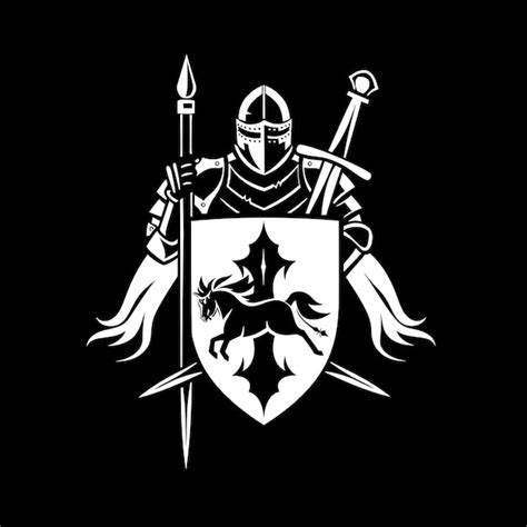 Premium Photo Medieval Jouster Knight Emblem Logo With Lances And