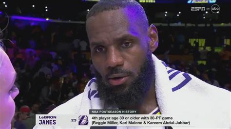 Lebron Courtside Interviews Los Angeles Lakers Beat Denver Nuggets