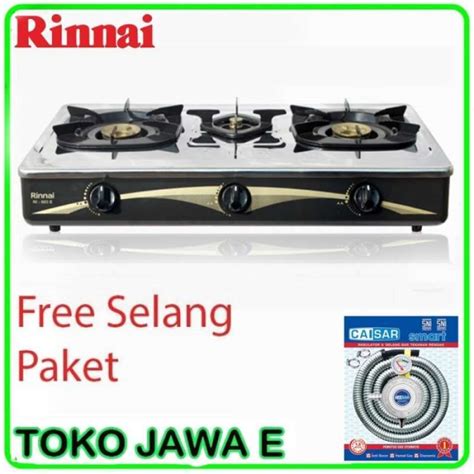 Jual Rinnai Ri603e Kompor Gas 3 Tungku Ada Api Lilin Stenlies Steel