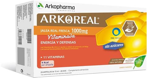 Arkopharma Arkoreal Jalea Real Vitaminada 1000mg Sin Azúcar 20 Ampollas