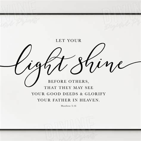 Let Your Light Shine Before Others Matthew 5 16 Christian Etsy