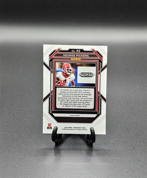 2023 Prizm Draft Picks Base Silver 42 George Pickens Georgia