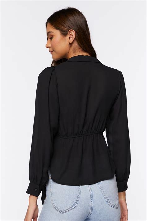 Surplice Peplum Wrap Top