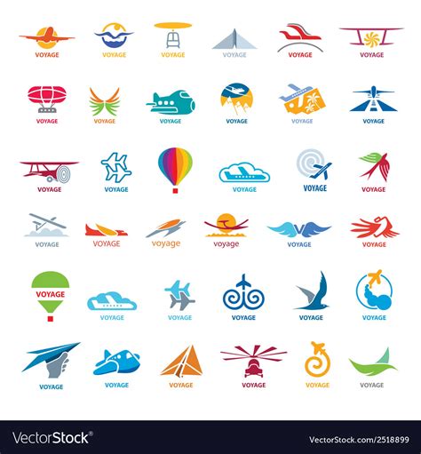 Biggest Collection Of Logos Flights Royalty Free Vector