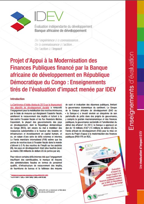 Note d enseignements Évaluation de l impact du projet d appui à la