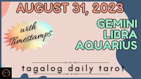 August 31 2023 🔮 Air Signs ♊️gemini♎️libra♒️aquarius🌈 Tagalog Tarot