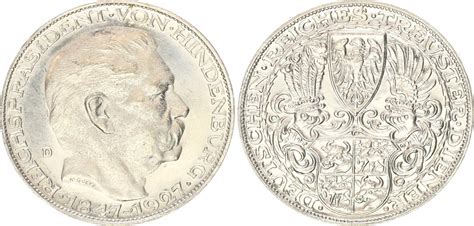 Deutschland Weimarer Republik Medaille in 5 Mark Größe 1927 D Weimar