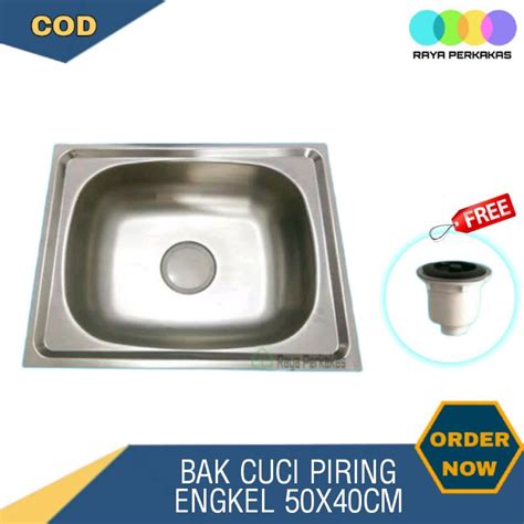 Jual BCP Bak Cuci Piring Engkel Bowl Kitchen Sink Stainless 50x40cm