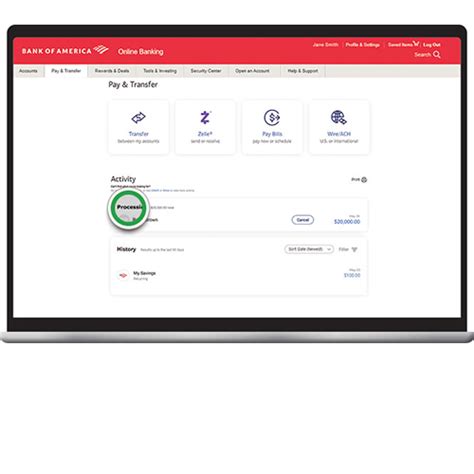 How To Do A Domestic Wire Transfer With Online Banking Bank Of America