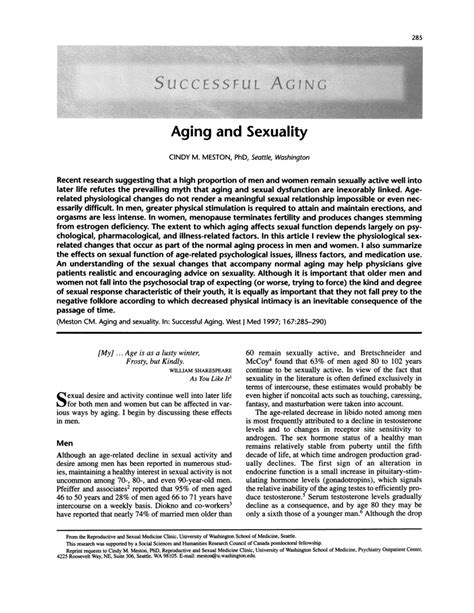 Pdf Aging And Sexuality