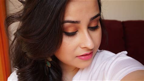 Everyday Fresh Dewy Makeup Look Rose Gold Eyeshaodow For Indian Skintone Youtube