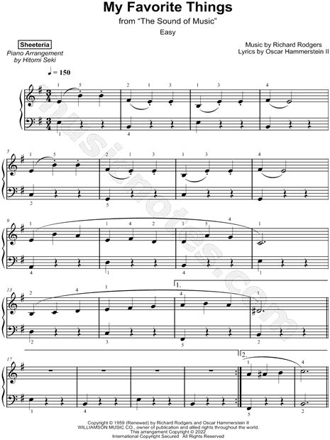 Sheeteria My Favorite Things [easy] Sheet Music Piano Solo In E