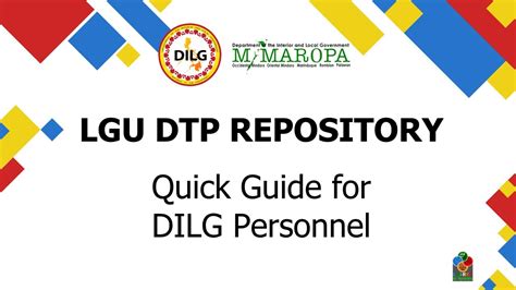 Lgu Dtp Repository Quick Guide For Dilg Personnel Youtube