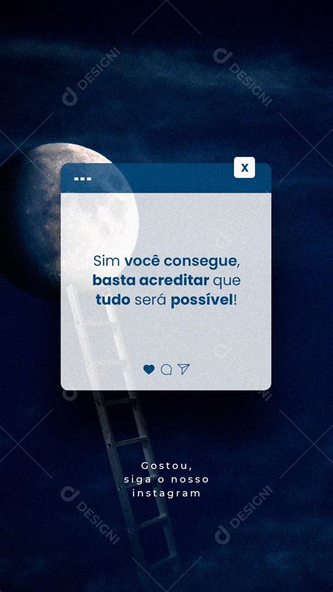 Frase Motivacional Sim Voc Consegue Basta Acreditar Social Media Psd