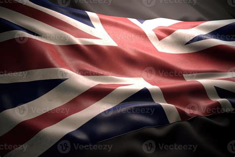 Waving Flag Of United Kingdom Flag Of Great Britain Ai Generated