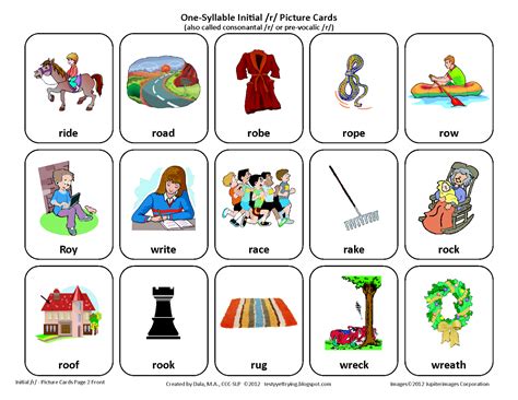 R Blends Word List Speech Therapy