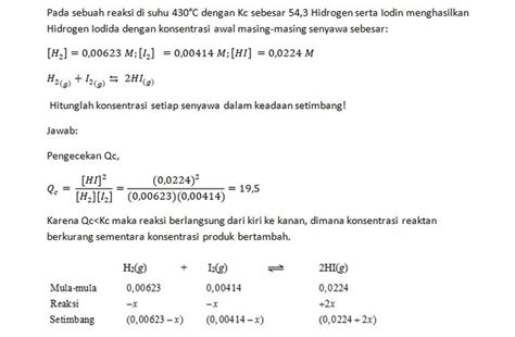 Detail Contoh Soal Kesetimbangan Kimia Dan Pembahasannya Koleksi Nomer 13