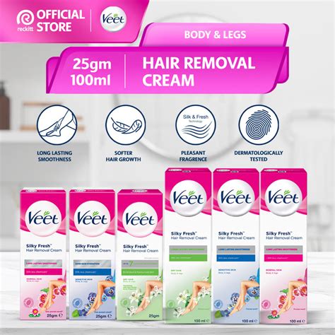 Veet Hair Removal Cream Normal Sensitive Dry Skin 25g 100ml For Body