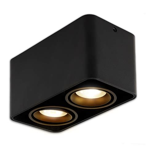 LED Opbouwspot Lombardo Zwart Dubbele GU10 Led Wereld