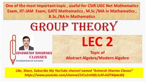 L2 Group Theory Csir Net Maths Abstract Algebra Modern Algebra IIT