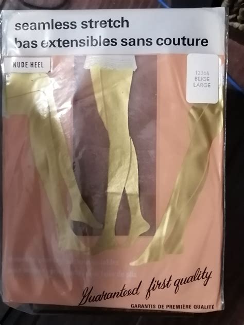 Nylons Seamless Nylons Beige Nylons Vintage Nude Heel Nylons Stockings New In Pkg Etsy