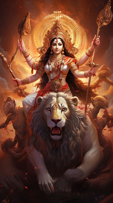 She Is Worshipped As The Goddess Of Strength Durga Painting Lord